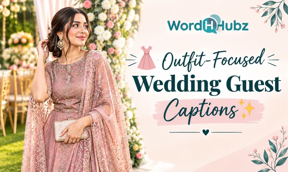 Outfit-Focused Wedding Guest Captions