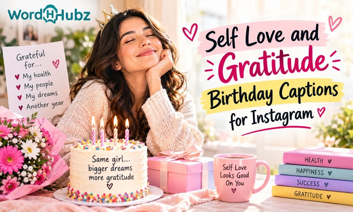 Self Love and Gratitude Birthday Captions